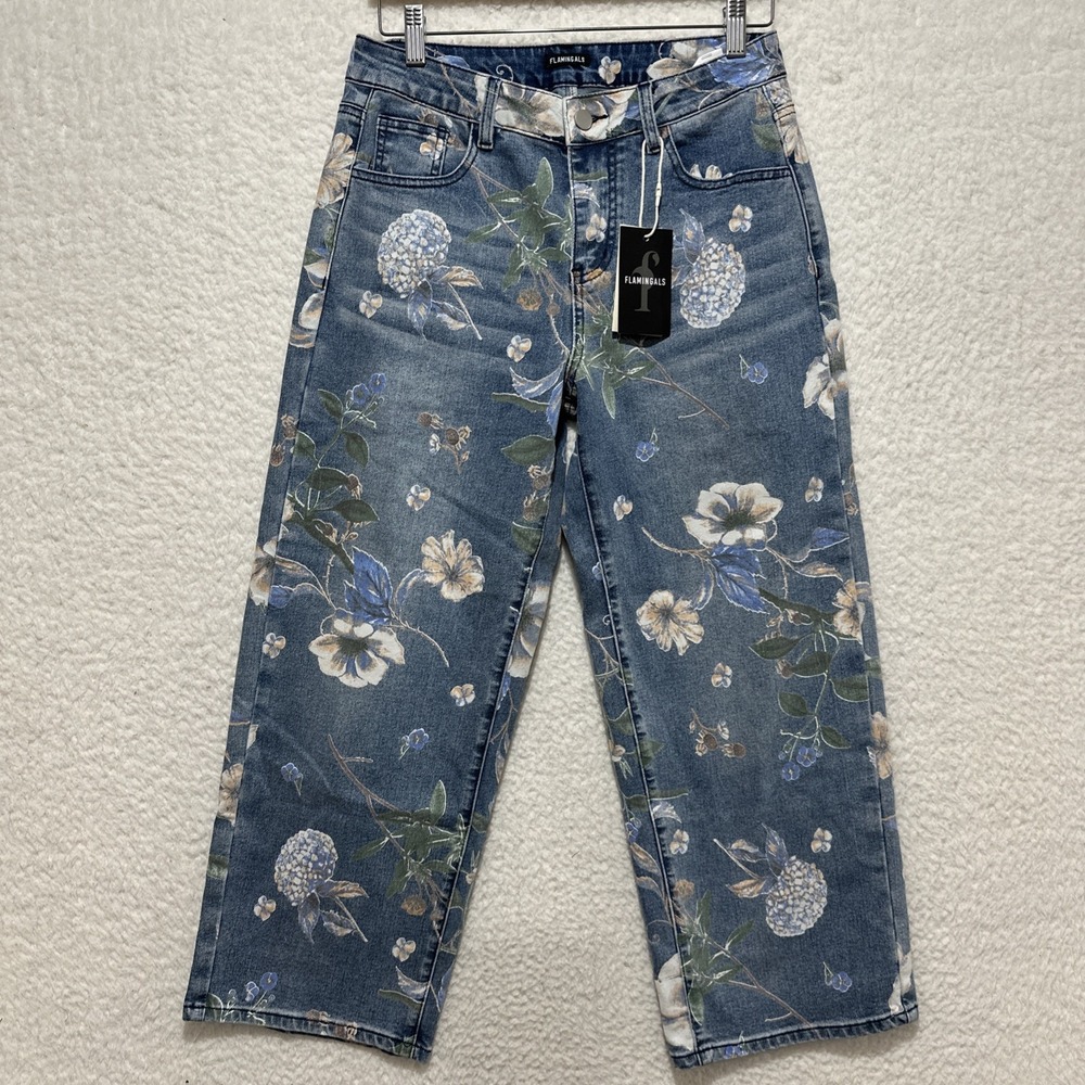 Floral Denim Pants